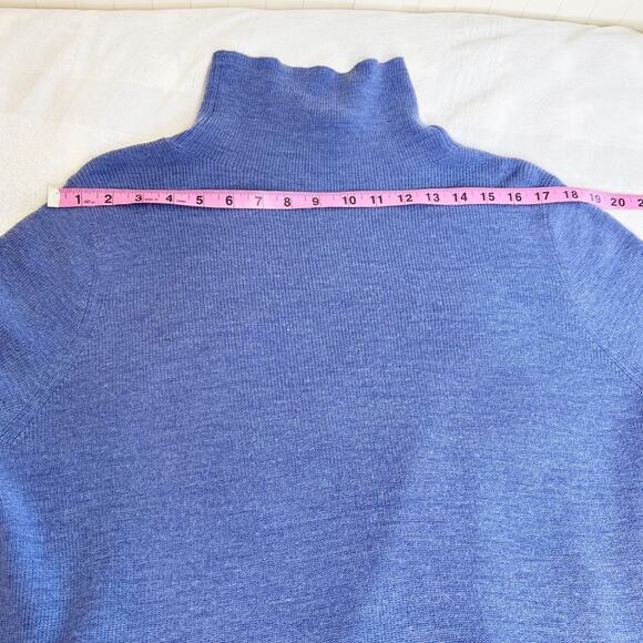 Eileen Fisher Italian Merino Wool Turtleneck Tunic Sweater Blue Size L - Picture 11 of 13